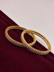 CZ Sequence of leaves Bangle