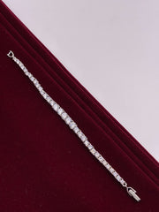 CZ Silver tone Single Line Bracelet