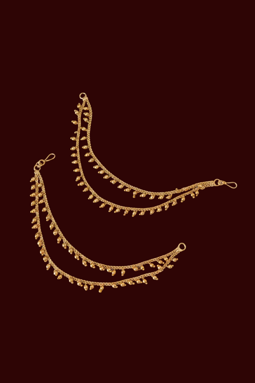 Antique Two tier Ghungroo Ear chain
