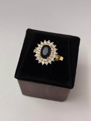 CZ Royal Blue Elegant Finger Ring