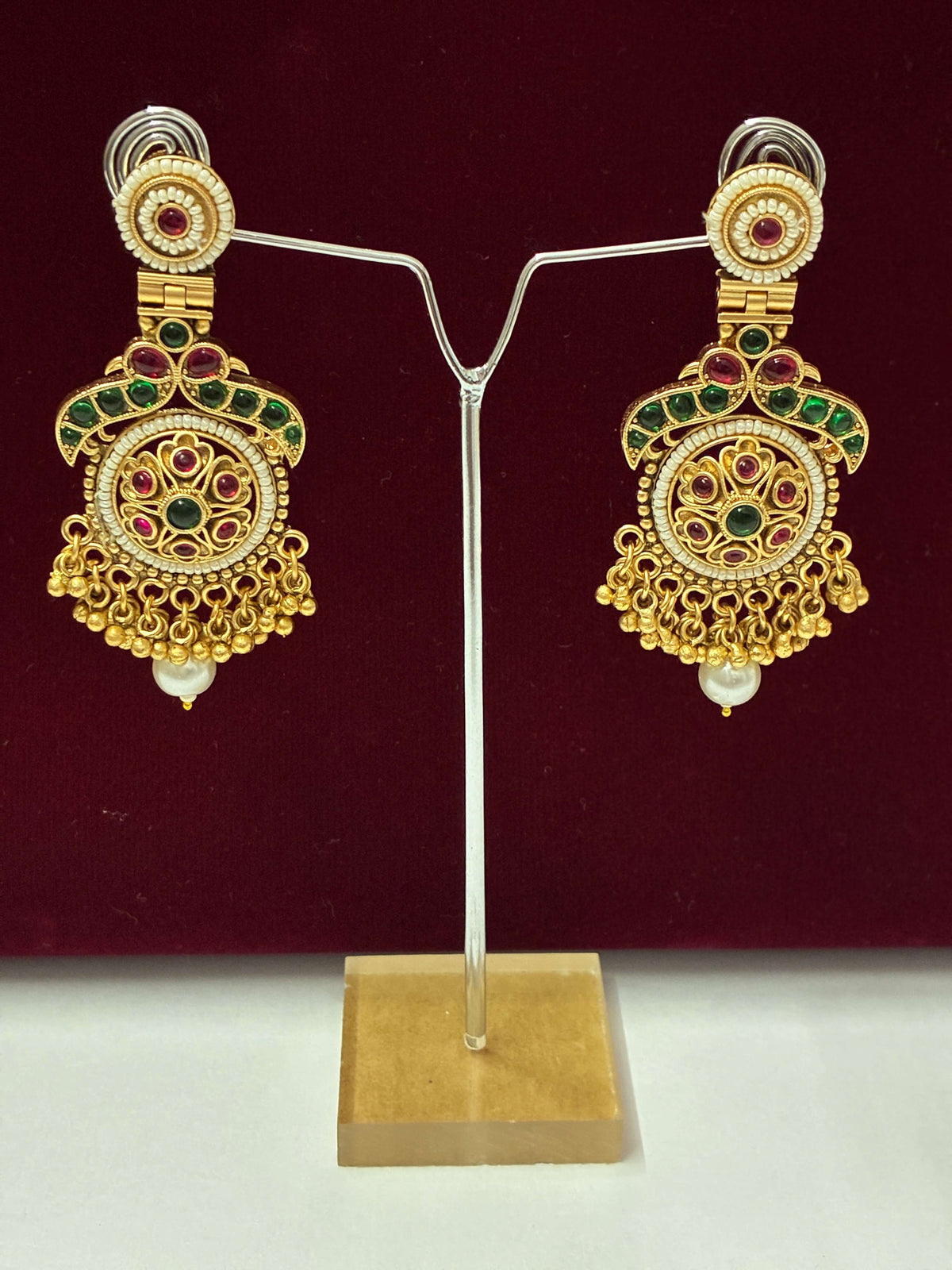 Antique Bead Stone Latkan Earring