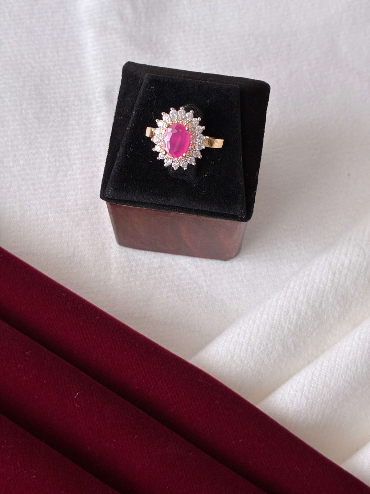 CZ Ruby Elegant Finger Ring