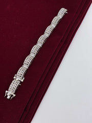 Silver tone Gajra Design Bracelet