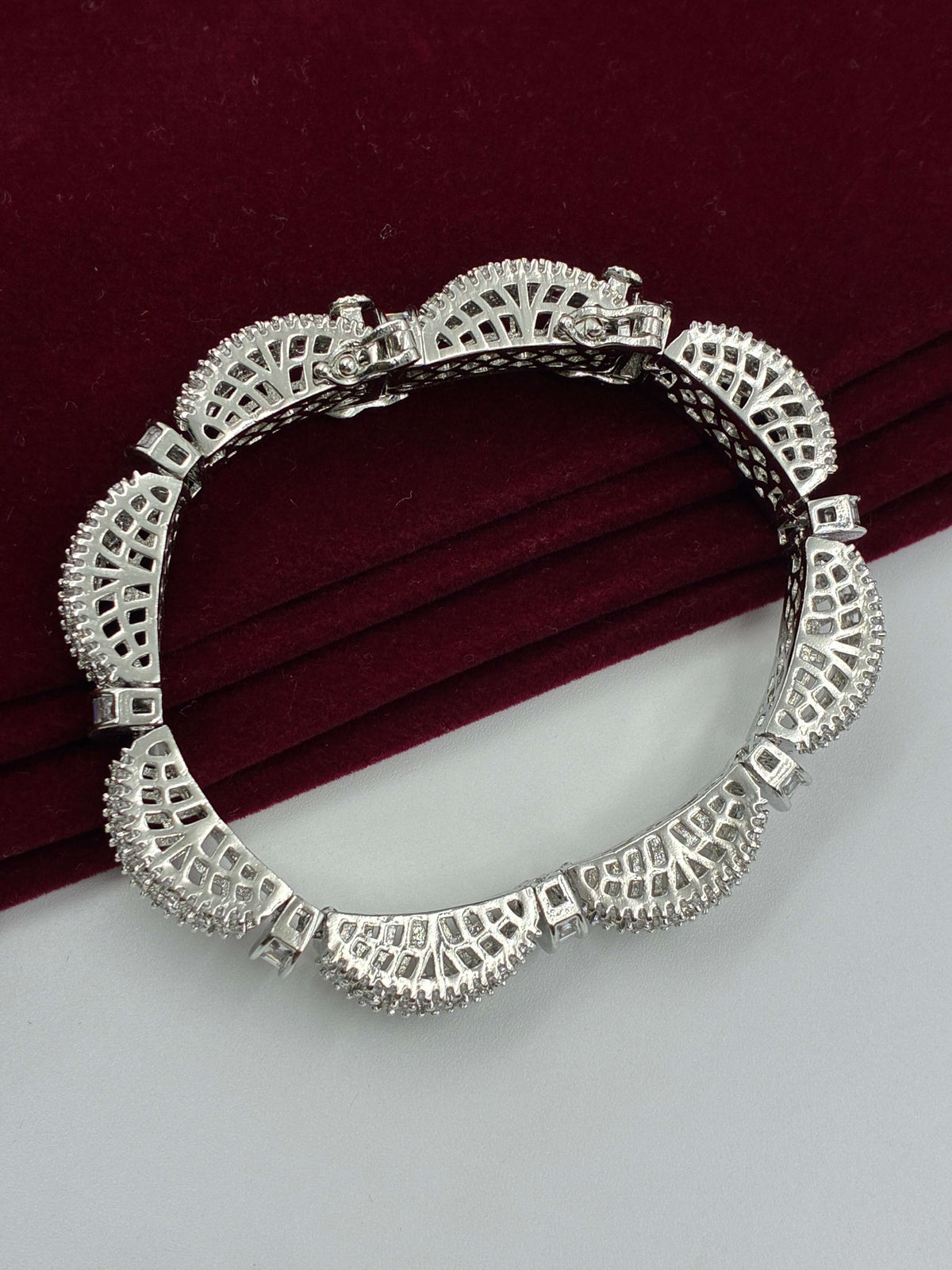 Silver tone Gajra Design Bracelet