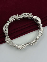 Silver tone Gajra Design Bracelet