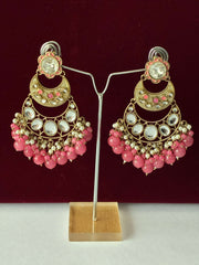 Indo Western Pink Chandbali Earring