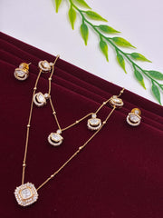 Kundan Twin Chain Designer Pendant Set