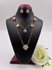 Kundan Twin Chain Designer Pendant Set
