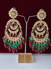 Indo Western Ruby Green Chandbali Earring