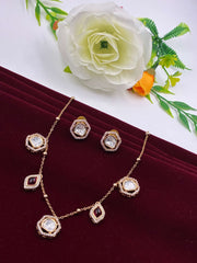 Kundan Ruby Twin Chain Designer Pendant Set