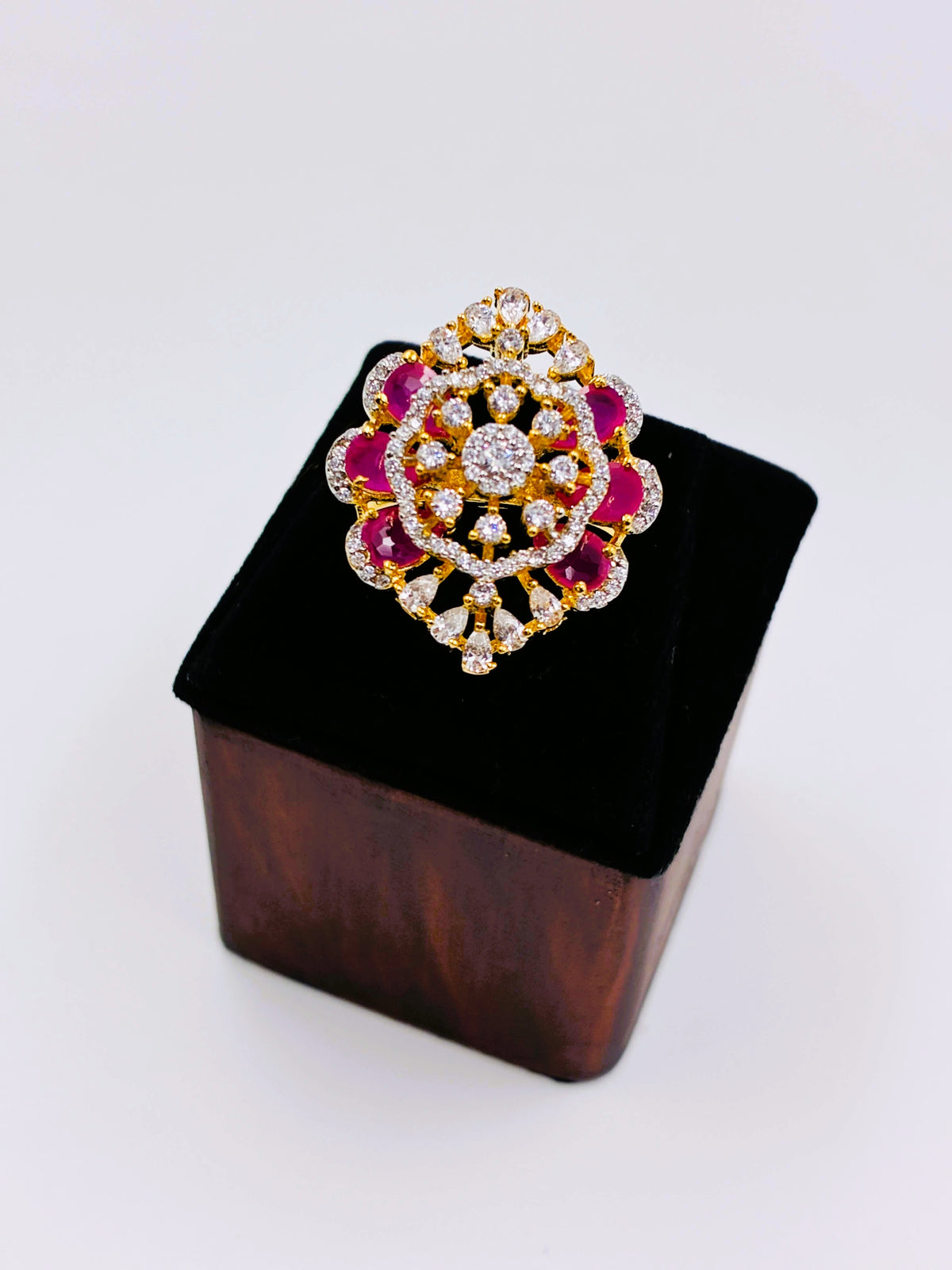 CZ Exquisite Ruby Finger Ring