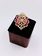 CZ Exquisite Ruby Finger Ring