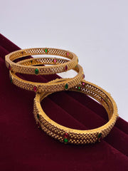 Antique Ruby Green Jali Bangle