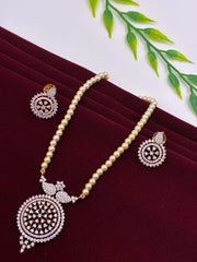 CZ Beautiful Designer Pearl chain Pendant Set