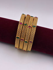 Antique Ruby Green Jali Bangle