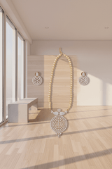CZ Beautiful Designer Pearl chain Pendant Set
