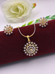 CZ Royale Round Designer Pendant Set