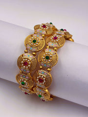 Antique Ruby Green Circular Designer Bangle