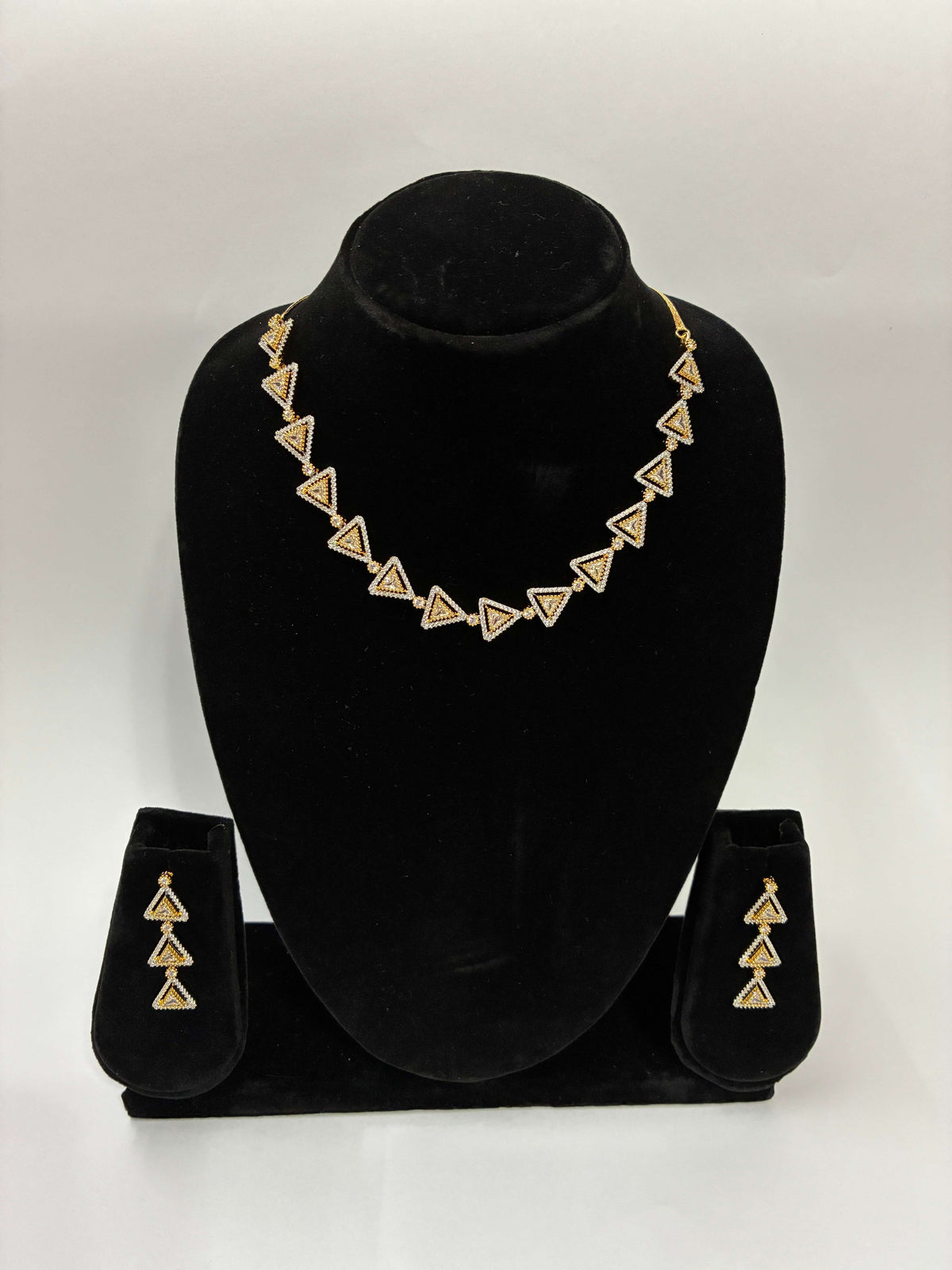 CZ Geomatric Pattern Necklace Set