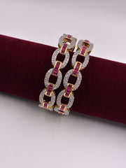 CZ Pink Loop Luxe Designer Bangle