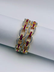 CZ Pink Loop Luxe Designer Bangle