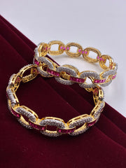 CZ Pink Loop Luxe Designer Bangle
