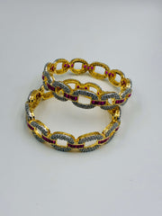 CZ Pink Loop Luxe Designer Bangle