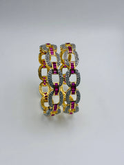 CZ Pink Loop Luxe Designer Bangle