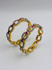 CZ Pink Loop Luxe Designer Bangle