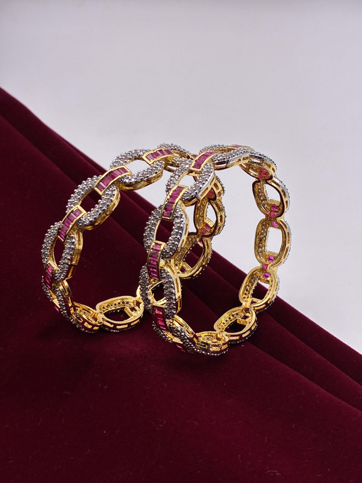 CZ Pink Loop Luxe Designer Bangle