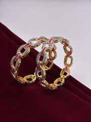 CZ Pink Loop Luxe Designer Bangle