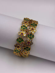 Antique Multicoloured Polki Bangle