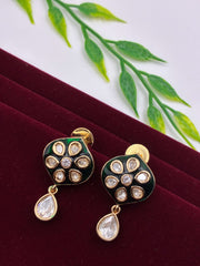 Kundan Green Meenakari Earring