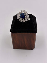 CZ Blue Luxe Round Finger Ring