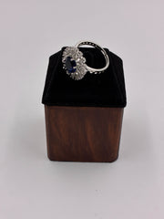 CZ Blue Luxe Round Finger Ring