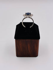CZ Blue Luxe Round Finger Ring