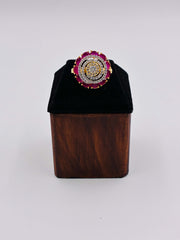 CZ Ruby Gorgeous Circular Finger Ring