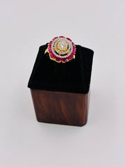 CZ Ruby Gorgeous Circular Finger Ring