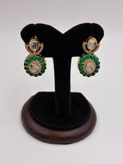 Kundan Green Glory Designer Earring