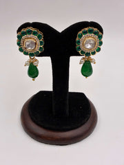 Kundan Floral Pearl Drop Earring