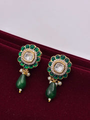 Kundan Floral Pearl Drop Earring