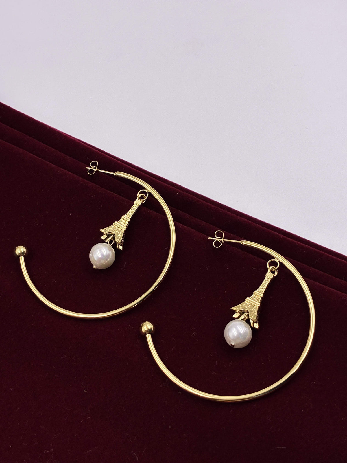 Western Eiffel Tower drop Hoop Earring