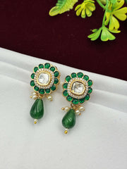 Kundan Floral Pearl Drop Earring