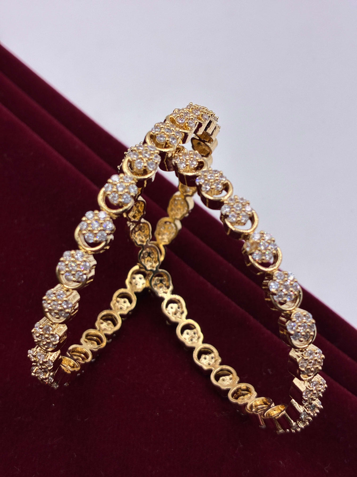 CZ Floral Sequence Designer Bangle