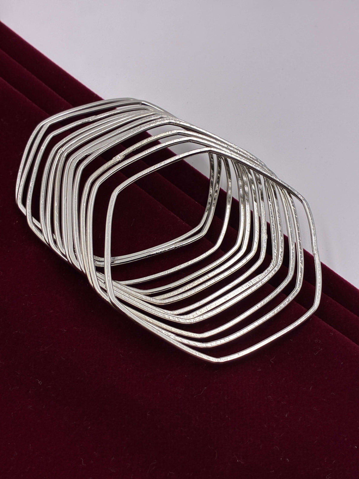 Oxidised Delicate Hexagon Bangle