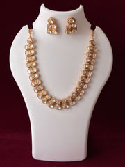 Kundan Meenakari Line Necklace set