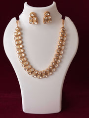 Kundan Meenakari Line Necklace set