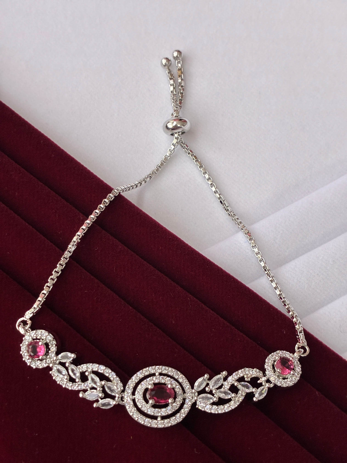 CZ Ruby Designer Bracelet