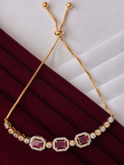 CZ Ruby Octagon Bracelet