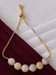 CZ Two Tone Circular Design Bracelet